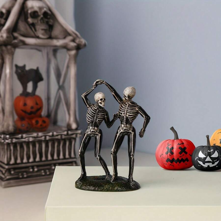 1 件浪漫舞蹈情侣骷髅雕像家居装饰桌面小摆件婚礼纪念品万圣节节日装饰道具