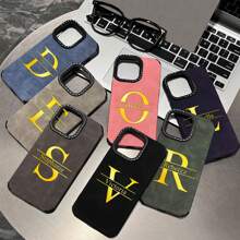 Funda de teléfono personalizada compatible con iPhone 16, 15, 14, 13, 12 Pro Max, con nombre o iniciales personalizados, grabados con proceso de estampado en caliente 3D, de lujo, estilo coreano INS, acabado mate y resistente a los golpes, para modelos Plus de 14, 15 y 16.