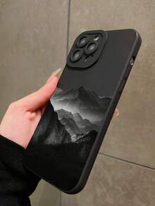 1 件时尚山地印花穿孔直边彩绘防摔手机壳，兼容 16/11/16pro/16plus/16promax/16e/15Promax/13/14/12/XS/XR/7G/8P，兼容三星 Galaxy S25/S25PLUS/S25 Ultra/A16/A36/A26/A56/A50/A12/A32/A52 防水防震防刮 - 彩色 - 查看 3