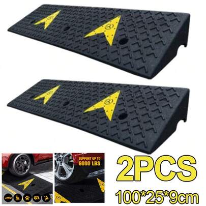 2x 100CM Long HEAVY DUTY Kerb Ramps For HGV Caravans Car Truck Garage Wheelchair
