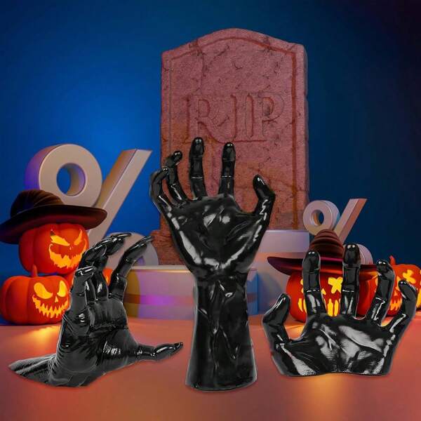 Halloween Decorations, Wall Mounted Creepy Reaching Hands, Life-Sized Horror Hands For Gothic Wall Decorations, Scary Halloween Decorations Indoor