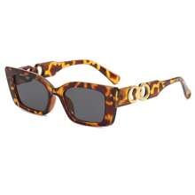 LANTEEM 1 Stück Damen Geometrische Luxus Katzenaugen Doppelschlaufen Modebrille, aus hochwertigen Materialien, angenehm zu tragen, geeignet für den Alltag, Straßenmode, Outdoor-Reisen und Strandurlaub Preppy Stil für Schulanfang rechteckige Form