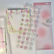 INS 风格三叶草、心形、鱼形设计 3D DIY 贴纸，适用于平板电脑、文具盒、手机壳、卡夹、行李箱、日记本、剪贴簿装饰学校用品、返校 - 彩色 - 查看 12