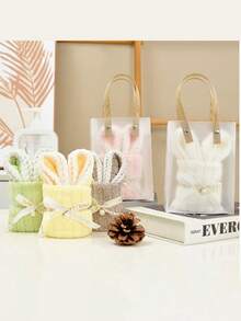 This Adorable Candy-Colored Rabbit-Shaped Soft Towel Set Includes A Small Rabbit-Shaped Hand Towel (19.69 Inches * 9.84 Inches When Unfolded), Suitable As A Wedding Gift, Mother's Day Gift, Father's Day Gift, Birthday Gift, Graduation Gift, Thanksgiving Gift, Christmas Gift, And More. - Multicolor - View 9