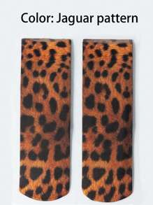 Leopard Print Thin Socks, Lightweight Soft Socks, Women'S Socks, Summer Socks, Luxury Socks, Women'S Knee Socks And Stockings, Breathable And Comfortable, Mature Leopard Print Socks For Women, Daily Essentials, Back To School