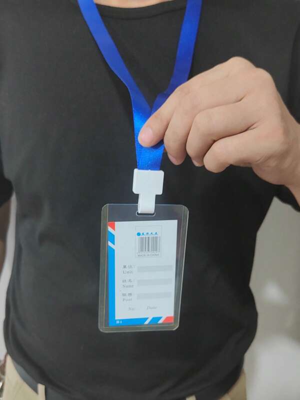 1pc/10pcsBlue Lanyard ID Card Clip - A Reusable Transparent Badge Clip Suitable For Office School Security Passes, Work Permit Accessories ​,Back To School Season(Tip: Excluding Paper,Two Shapes Of Hanging Ropes Are Randomly Selected)