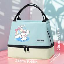 Sanrio Hello Kitty/Kuromi/Cinnamoroll Insulated Lunch Bag, Portable Oxford Cloth Tote With Aluminum Foil, Lightweight, Casual Style With Handle For Office, School, Picnic, Beach, Back To School Essential