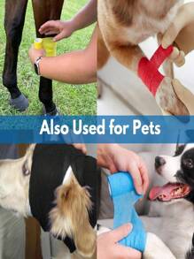 4 Rolos Bandagem Adesiva Autoadesiva Proteção para Dedos Bandagem Elástica Coesiva Fita Veterinária para Primeiros Socorros, Esportes, Animais, Banda Elástica, Bandagem Diária para Animdeaixcíes, Esportes, Punho e Tornozelo - Cor Aleatória, Bandagem Adesiva Respirável Bandagem Adesiva Elástica Adequada para Animais de Estimação, Esportes