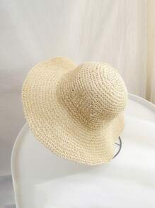 1pc Personalized Embroidered Sun Hat For Women, Fashion Versatile Beach Hat With Name Embroidery, Wide Brim Vacation Beach Straw Hat, Casual All-Match Sunscreen Hat, Gift For Family, Friends, Mother, Lover, Suitable For Daily, Travel, Can Be A Mother's Day, Personalized Birthday Gift