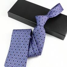 1 pieza Corbata clásica de moda a cuadros para hombre, adecuada para bodas, fiestas y regalos