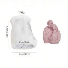 耶稣、圣母玛利亚和家人雕像模具、硅胶蜡烛模具、DIY 3D 肖像雕塑石膏装饰硅胶模具 - 白色 - 查看 3