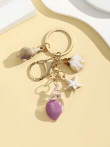 1 件全新创意逼真海洋生物海星和贝壳吊坠夜光水晶海星和贝壳吊坠女士包包吊坠礼物送给朋友适合日常使用海滩配饰海滩必需品度假