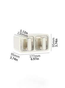 1pc Kitchen Seasoning Box With Spoon, Wall-Mounted, Sealable Spice Box For Salt, MSG, Condiments Storage,Food,,Kitchen,Cooking,Seasoning,Spice,Party,Travel,Kitchen Items,Kitchen Tools,Kitchen Things.