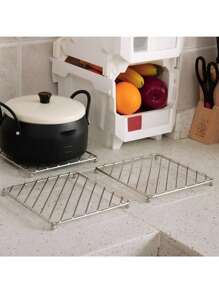 1 pieza Salvamanteles cuadrado/redondeado, tapete de mesa resistente al calor, posavasos, set multifuncional de salvamanteles y posavasos de acero inoxidable - diseño antideslizante y fácil de limpiar para cocinas y comedores
