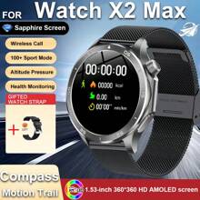 GUHUAVMI GUHUAVMI 2025 New Fashion Sports Smart Watch For Men, 1.53inch HD Screen, Wireless Call/Dial, Receiving Information, GPS Motion Track, Compass, Altitude Pressure, Multi-Sports Mode Smartwatch, Heart Rate/Sleep Monitoring Fitness Tracker, Women's Smart Watch X2, Suitable For Android And IOS