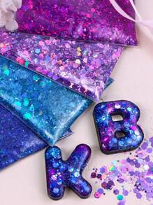(4 sacs/set 10g/sac) Ensemble de paillettes en résine holographique mélangées, paillettes épaisses scintillantes, poudre pigmentaire pour résine époxy, pour artisanat DIY, bijoux