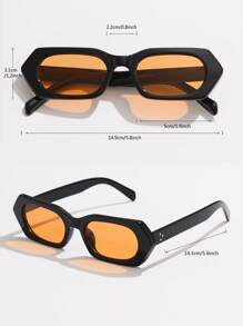 1 Stück Männer Plastik quadratischer kleiner Rahmen Vintage personalisiert Niet klassisch minimalistisch lässig alltäglich vielseitig hochwertig lässig Streetwear Outdoor Sport Reise Deko Mode Brille Schule schick Preppy Schul-Look