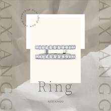 Anillo de zirconia cúbica con diseño de estrella doble - Anillo ajustable de plata pura, de lujo ligero y listo para regalo