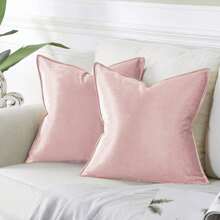 2pcs Solid Color Flange Decor Dutch Velvet Cushion Cover (Pillow Core Not Included), Multiple Colors Available