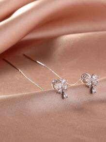 Nooxian 1 par de elegantes pendientes de cobre con diseño de mariposa y gota de agua, de estilo minimalista y versátil para mujer