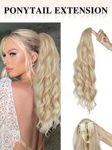 Ponytail Extensions, Long Claw Clip In Ponytail Hairpiece Synthetic Pony Tails Hair Piece Natural Wavy Hairpieces For Women, 20 Inch - Multicolor - View 12
