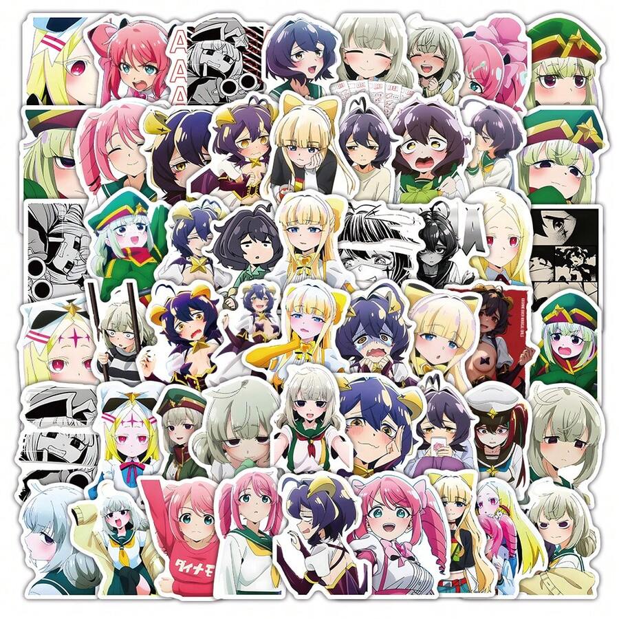 50 张可爱卡通魔法少女动漫贴纸卡哇伊女孩 DIY 贴花笔记本电脑吉他日记汽车儿童贴纸玩具，适用于学校用品，返校