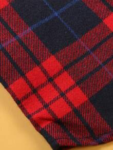 青少年男孩秋冬格子长袖衬衫/学院风/圣诞红衬衫