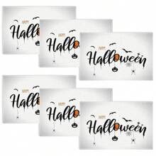 Juego de 4/6/12 manteles individuales - Estampado de calabaza de terror, bruja y murciélago - Manteles individuales impresos creativos, resistentes al calor, decoración de mesa de cocina para Halloween, decoración de habitación, decoraciones de mesa para fiestas, mejorando la atmósfera festiva