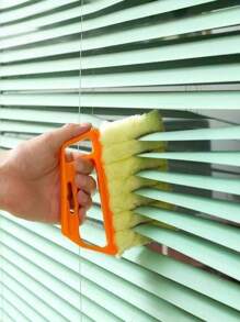1 pieza Cepillo de plástico para limpiar persianas, apto para limpiar cortinas, persianas, rejillas de aire acondicionado, cocinas. Es un cepillo multifuncional para ranuras que se puede lavar y reutilizar.