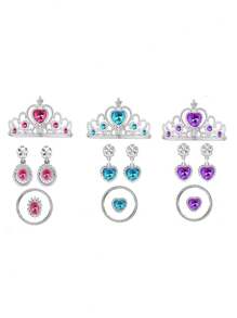 1 pièce Sandales de princesse pour filles, chaussures de princesse en cristal, chaussures de fête habillées, chaussures à nœud, accessoires de rôle de représentation, jouet chaussures en cristal, cadeaux de Noël/Fête des enfants/Anniversaire