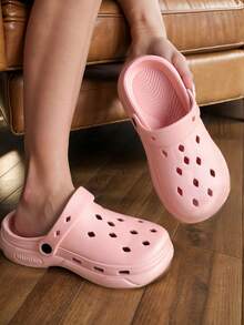 Season's New Stylish And Minimalist Men's Solid Color Hole-In-One Shoes, Suitable For Daily Casual Wear And Versatile. The Thick-Soled Shoes Are Breathable, Soft, And Comfortable. The EVA Material Is Special For Non-Slip, Non-Odorizing Feet, Antibacterial Foot Protection, Quick-Drying | Ultra-Strong Cushioning | Suitable For Wearing On The Beach/Outdoor Street/Indoor Bedroom, Bathroom, Etc., Men's And Women's Couple's Hole-In-One Shoes. - Multicolor - View 11