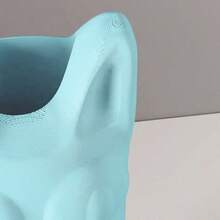 ORIZZONTE Derpy Cat Decorative Vase - Modern And Fun Sculptural Vase In Minimal Style, Ideal For Dried Flowers, Home Decor, Office Or Original Gift, 7.2 * 6.8 * 18 Cm, 100% Made In Italy - Blue - View 4