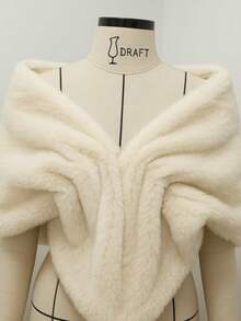 ESTOLA DE PELO TENDÊNCIIA CASAMENTO QUENTINHA PARA VESTIDO DE FESTA - oof-white - Visão 2