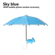 1pc Mini Umbrella, Motorcycle Outdoor Riding Phone Small Rain Umbrella, Cute & Compact, Piggy Bracket, Wind Resistant & Rainproof, Dual Use Sunny/Rainy, 8 Ribs, Silver Coating, Handle, Rain & Sun Protection, Suitable For Outdoor Live Streaming, Motorcycle Riders, 170T Polyester Umbrella Cloth, Multiple Colors Available
