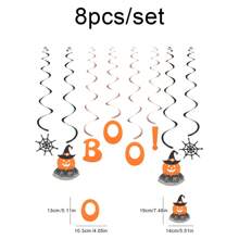 Halloween 3D Pumpkin, Ghost, Bat, Bell, Witch, Spiral Hanging Decorations, Cute Ghoul Party Backdrop Wall Decor, Banner Pennant