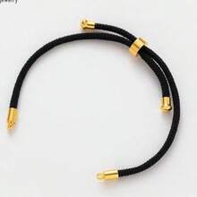 Set de 10 piezas de kit para hacer pulseras con cuerda de nailon y accesorios de latón, 10 piezas por color - Negro - Ver 11