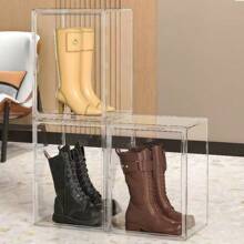 Transparent And Visible, Shoe And Boot Storage Cabinet With Multiple Layers Of Dust-Proof Shoe Boxes, Handbag Display, Collection Cabinet, Plastic Storage Cabinet, Men's And Women's Shoe Organizing Artifact, Transparent Shoe Box Storage Cabinet With Multiple Layers Of Free Stacking, Space Saving Shoe Cabinet Can Be Freely Combined