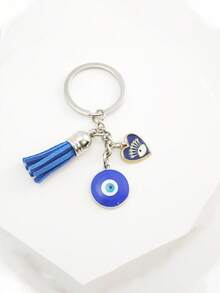 1 件蓝色邪眼钥匙扣，锌合金钥匙扣带流苏装饰，款式时尚，适合作为希腊/土耳其旅行纪念品礼物学校汽车配件可爱哥特 Y2k - 彩色 - 查看 4
