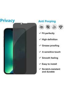 paquete de 1 Protector de pantalla de vidrio templado anti-espía compatible con 16/16 Pro Max/15/14/13/12/11 Pro Max Mini XR XS MAX - Brillante, resistente a rasguños, película protectora a prueba de roturas