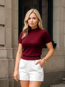 Women's Plain Knit Blouse – Versatility And Style In One Piece