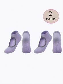 1/3/5 Pairs Of Women's Instep Opening, Moisture Wicking Knitted Fabric, Non-Slip Adhesive On The Sole, Ins Style, Yoga, Dance, Indoor Pilates, Gift - Multicolor - View 12