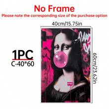 Art Decor Modern Mona Lisa Canvas Print, Fashion Theme Retro Portrait Wall Art, Frameless Ink Artwork, Indoor Hanging Decor Poster For Living Room, Bedroom, Home Office - Basquiat-Inspired Watercolor Design Gifts Birthday Graduation