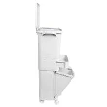 SP Berner 42公升（24公升 + 4公升 + 14公升）三格選擇性分類回收箱，附踏板、輪子和把手。白色