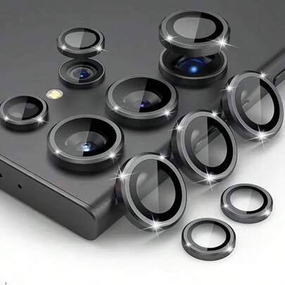 Aluminum Alloy Camera Lens Protector Rings For Galaxy S25 Ultra, S25Plus, S24FE, S24, S23, S22 FE Plus, Ultra A16, A26, A36, A56, A14, A54, A15, A25, A35, A55 - Metal Ring To Protect Original Camera Lens Film, Lens Protection | Sleek Metal Ring | Durable Camera Accessory, Camera Lens Protection Applicable To Daily Shield, Office, Home Phone Camera Cover Waterproof Shockproof Anti-Fall Scratch Resistant Anti-Fingerprint Full Cover