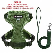 New Printed Pet Chest Back Strap + Leash Set Breathable Mesh With Reflective Strip, Adjustable, Soft And Comfortable Walking Rope For Small Dogs