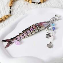 1 件鱼钥匙扣 - 渔夫钓鱼创意诱饵钥匙扣母亲节父亲节礼物汽车配件可爱哥特 Y2k 包挂绳带身份证夹汽车配件包饰圣诞节