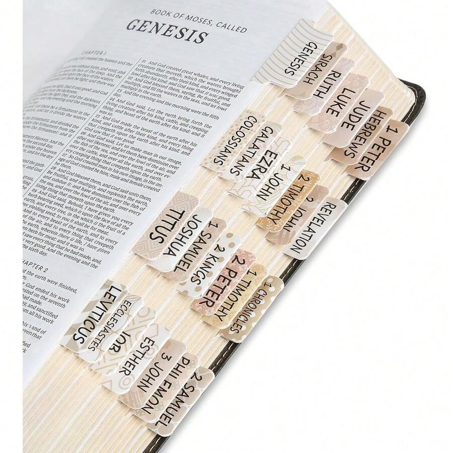 ‌75-Piece Dusty Blue Bible Tabs Set - Transparent Laminated Index Tabs For Study Bibles, Men & Women (Mr Pen Brand)‌ - Catholic Bibles - View 1