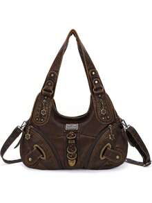 Angelkiss 女士单肩包和手提包，大号日常单肩包，旅行必备，情人节礼物，房间装饰，钱包必备，女士化妆包，钱包必备单品，邮轮必备，设计师手提包，基础款，梳妆必备，房间，可爱化妆包 - 白色 - 查看 1