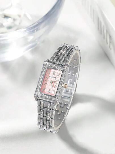 1pc Elegante Luxe Women Bracelet Horloge Rhinestone, Birthday Festival