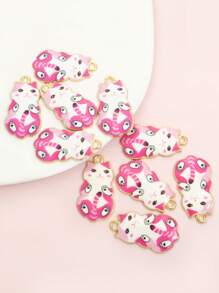 10pcs Cute Expression Cat Drip Oil Alloy Charms, Vibrant Playful Necklace Bracelet Earrings Keychain And Dust Plug Accessory DIY 6-Colors Kawaii Pet Kitten Pendants - Suitable For Cat Lover & Handicraft Enthusiasts